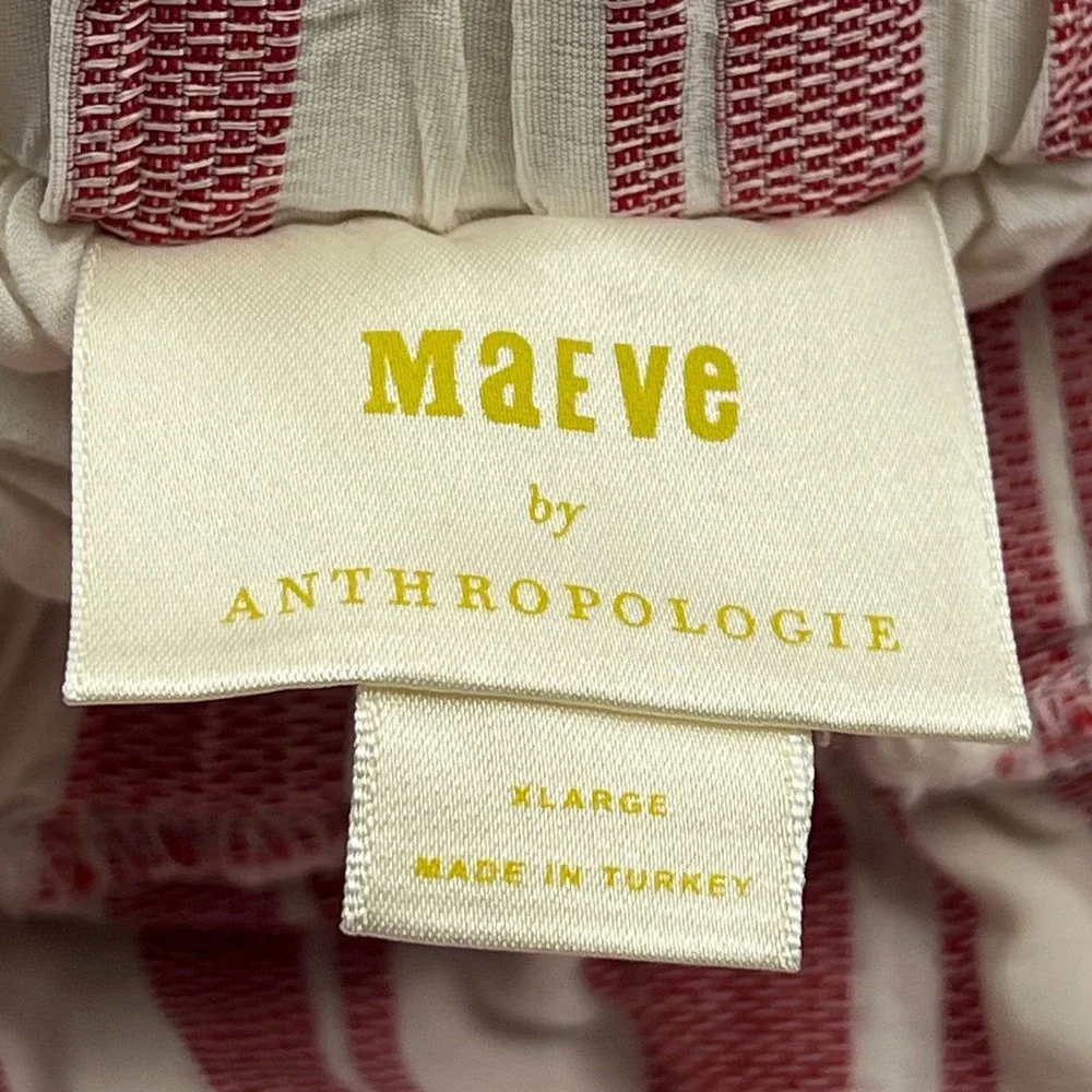 Anthropologie Maeve Striped Maxi Dress‎ Women's XL Tiered Open Back Lined Boho - Picture 2 of 12